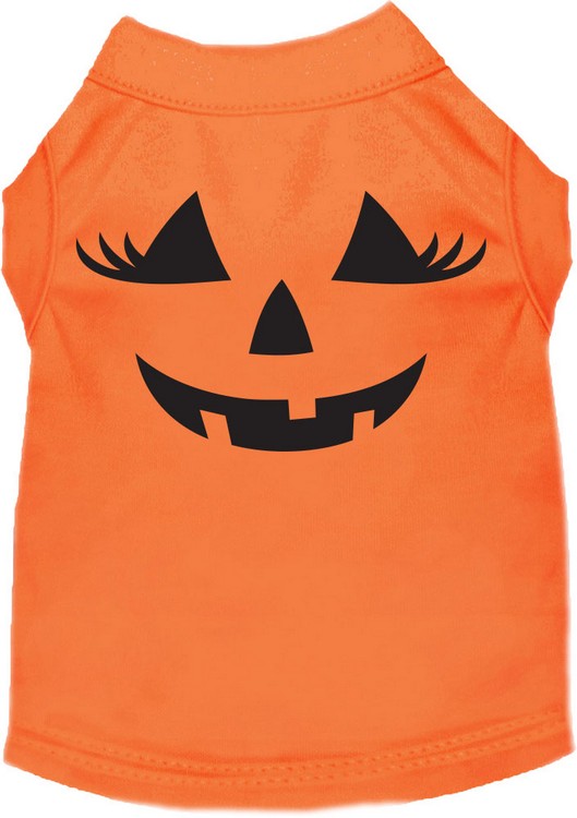 Pumpkin Face Her Costume Screen Print Dog Shirt Orange Size 4X